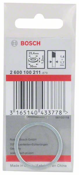 Packaging of a Bosch sealing ring with dimensional specifications and barcode. Main color Gray, with Bosch logo and manufacturer information.