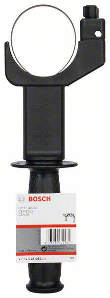 Reserveonderdeel voor Bosch elektrisch apparaat, toont een handgreep-accessoire met productlabel en streepjescode.