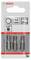 Drie Bosch zeskantbits in verpakking, maat 5,0 mm, lengte 25 mm, 1/4 inch.