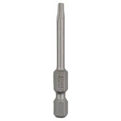 Schroevendraaierbit met Torx-aandrijving, metallic grijs, geschikt voor schroeven met stervormig profiel.