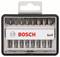 Bit-set met acht verschillende schroevendraaierbitjes in een transparante kunststof doos. Merk: Bosch, Model: Sx4.