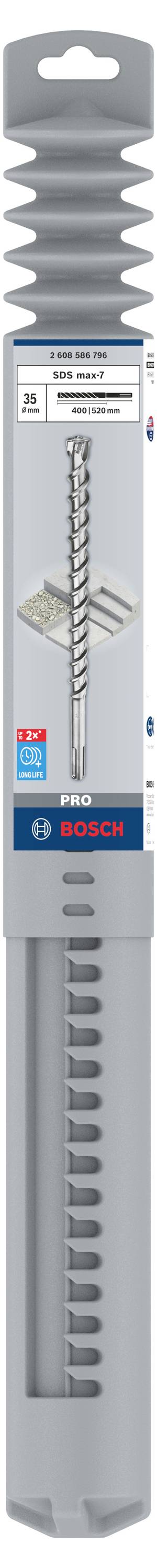 Boor van gehard staal in grijze verpakking met afmeting 25 x 400 mm, merknaam zichtbaar. Geschikt voor nauwkeurig boren.