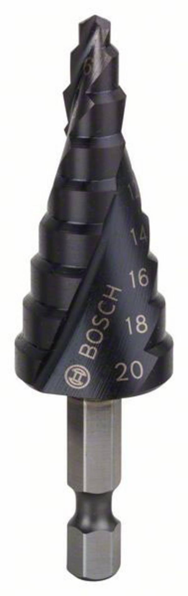 Bosch Accessories 2608588070 HSS Getrapte boor 4 - 20 mm TiAIN Gezamenlijke lengte 70.5 mm 1/4" (6.3 mm) 1 stuk(s)