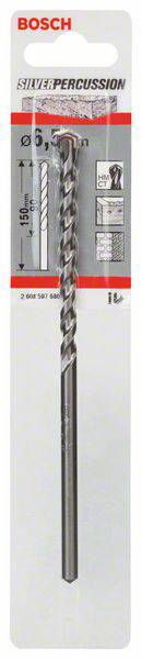 'Bosch Silver Percussion' betonboor Ø 6 mm, lengte 150 mm, in verpakking.