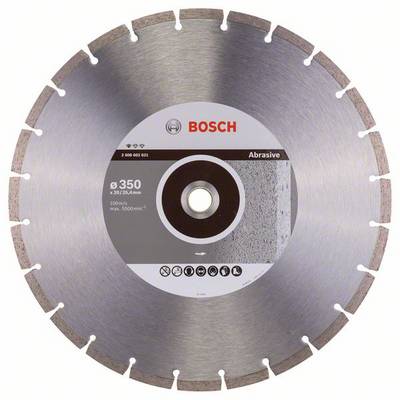 Een Bosch doorslijpschijf met 350 mm diameter, geschikt voor slijpwerkzaamheden. Maximale snelheid: 80 m/s, 5.500 tpm.