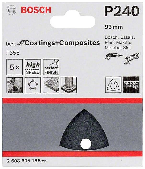 Bosch SLIBEBLAD DELTA BS 93MM K240 5STK – Foto 3 von 3