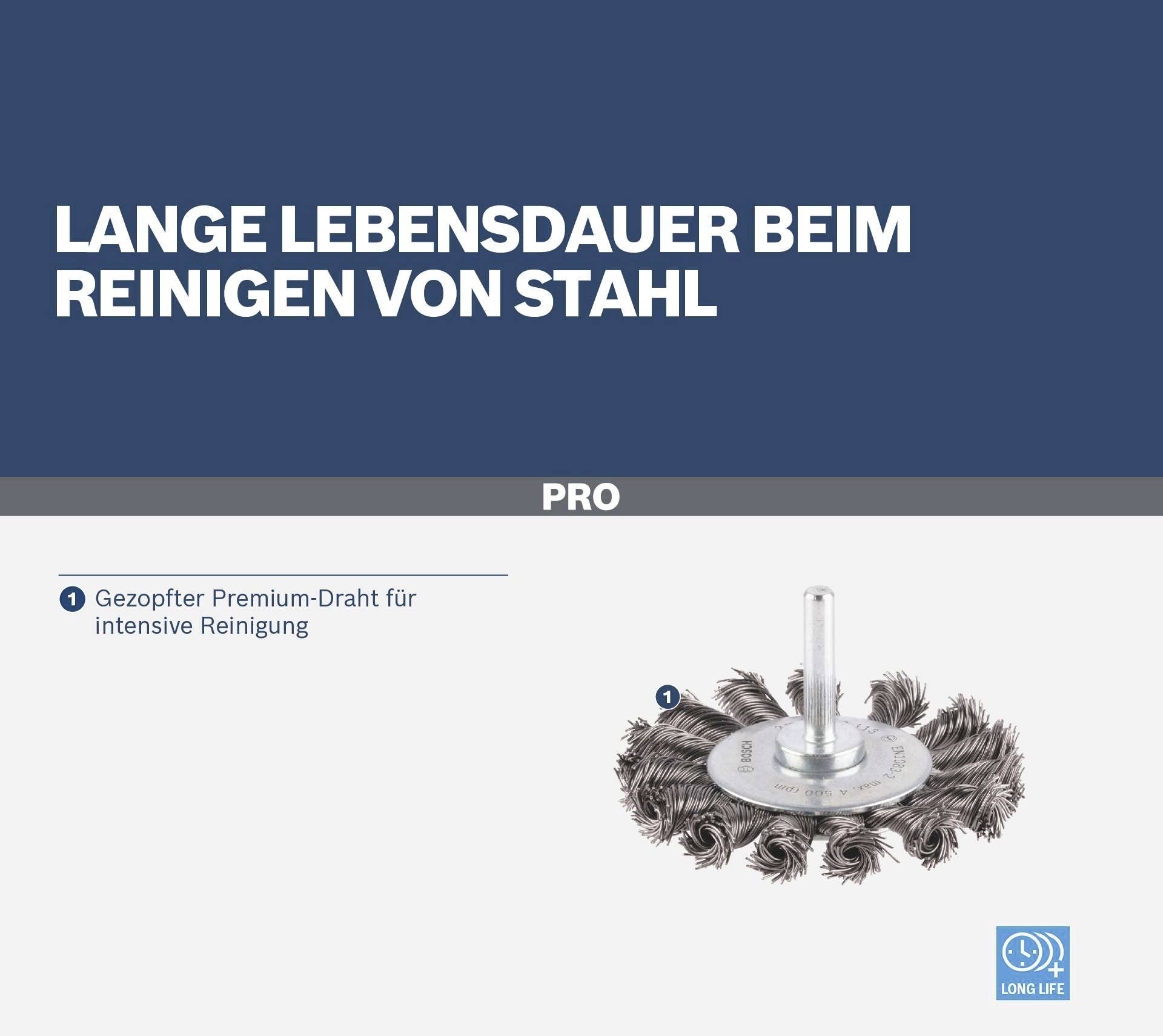 'Gevlochten premium-draad voor intensieve reiniging'