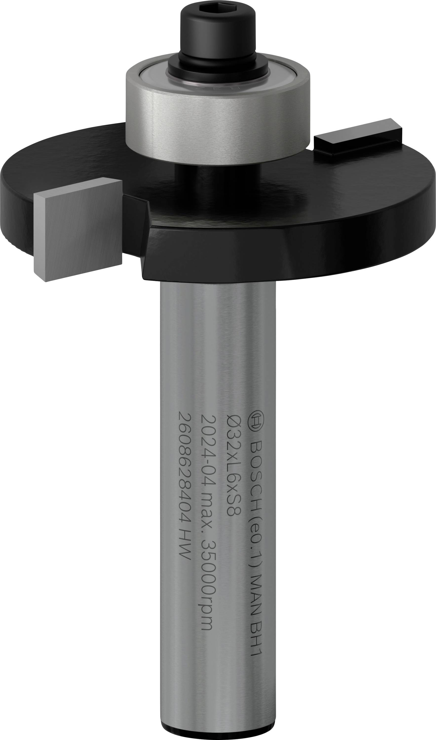 Frees met zwarte ronde kop en grijze steel, opschrift 'max 35000 tpm'.