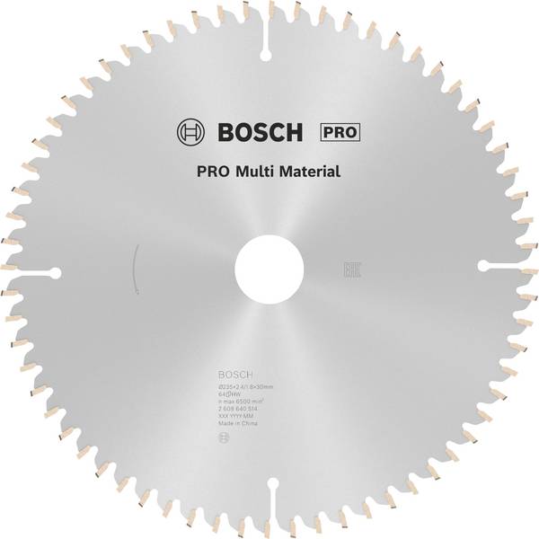 Bosch Accessories Multi Material 2608640514 Hardmetaal-cirkelzaagblad 235 x 30 x 2.4 mm Aantal tanden: 64 1 stuk(s)