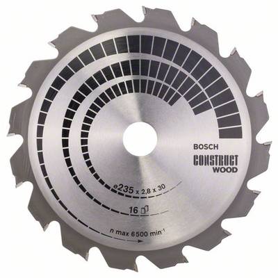 Bosch Accessories Construct Wood 2608640636 Hardmetaal-cirkelzaagblad 235 x 30 x 2.8 mm Aantal tanden: 16 1 stuk(s)