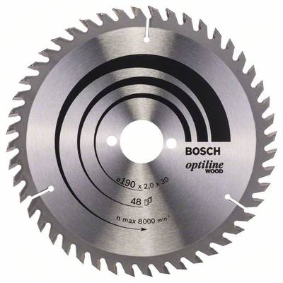 Bosch Accessories Optiline Wood 2608641186 Hardmetaal-cirkelzaagblad 190 x 30 x 2 mm Aantal tanden: 48 1 stuk(s)