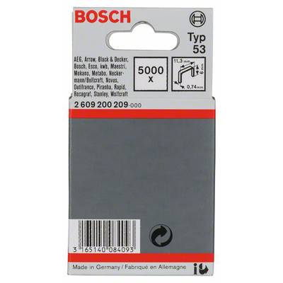 Bosch Accessories Fijndraadniet type 53, 11,4 x 0,74 x 6 mm, 5000 stuks 5000 stuk(s) 2609200209 Afm. (l x b) 6 mm x 11.4