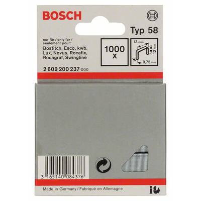 Bosch Accessories Niet met fijn draad type 58, 13 x 0,75 x 12 mm, 1000 stuks 1000 stuk(s) 2609200237 