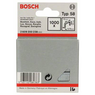 Bosch Accessories Niet met fijn draad type 58, 13 x 0,75 x 14 mm, 1000 stuks 1000 stuk(s) 2609200238 