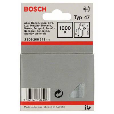 Tackerspijkers type 47, 1,8 x 1,27 x 30 mm, verpakking van 1000 stuks 1000 stuk(s) Bosch Accessories 2609200249 