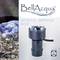 'BellAcqua Mystic Spring 600' productafbeelding toont een apparaat met blauwe verlichting, naast een foto van water, met fabrikantslogo rechtsonder.