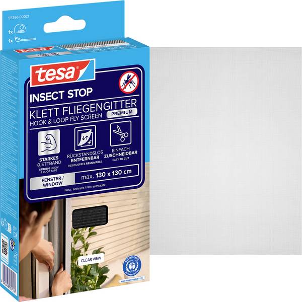 tesa COMFORT 55396-00021-00 Vliegenhor   (b x h) 1300 mm x 1300 mm Antraciet 1 stuk(s)