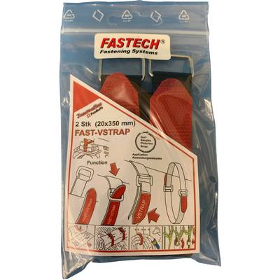 FASTECH® 687-330M-Bag Klittenband Met riem Haak- en lusdeel (l x b) 330 mm x 20 mm Zwart, Rood 2 stuk(s)