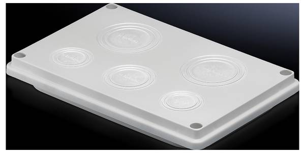Rittal SV 9665760 Kabeldoorvoeringsplaat Met uitsparingen Plaatdikte (max.) 160 mm Isolatiemateriaal Grijs (RAL 7032) 1 stuk(s)