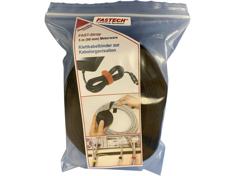 Fastech 699-330-Bag Klittenband om te bundelen Haak- en lusdeel (l x b) 5000 mm x 50 mm Zwart 5 m