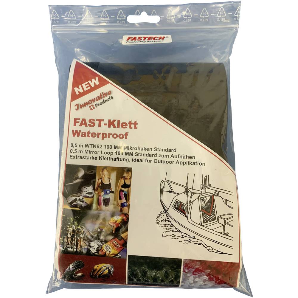 FASTECH® 707-330-Bag Klittenband Om op te naaien Microhaak (l x b) 500 mm x 100 mm Zwart 0.5 m
