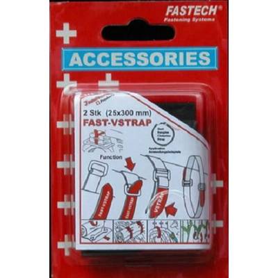 FASTECH® 688-330KC Klittenband  Met riem Haak- en lusdeel (l x b) 300 mm x 25 mm Zwart, Rood 2 stuk(s)