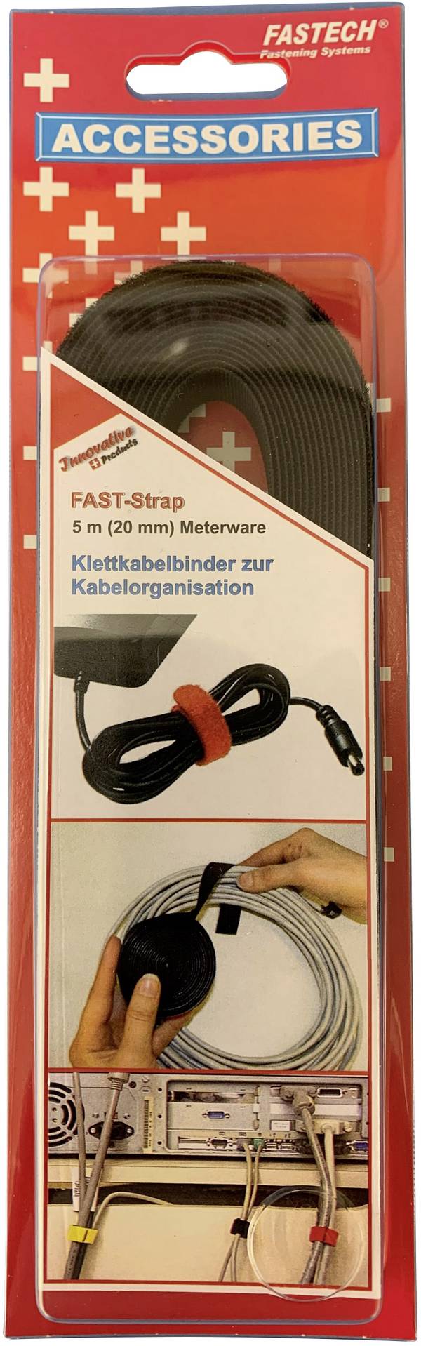FASTECH® 697-330C Klittenband  Om te bundelen Haak- en lusdeel (l x b) 5000 mm x 20 mm Zwart 5 m