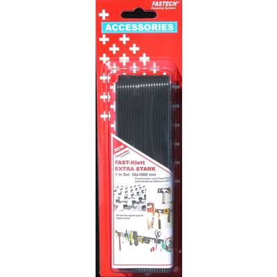 FASTECH® 730-330-1C Klittenband Om vast te plakken Hotmelt Haak- en lusdeel, Extra sterk (l x b) 1000 mm x 50 mm Zwart 1
