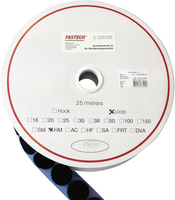 FASTECH® T02025999903C1 Klittenband punt Om vast te plakken Hotmelt Lusdeel (Ø) 25 mm Zwart 1 stuk(s)