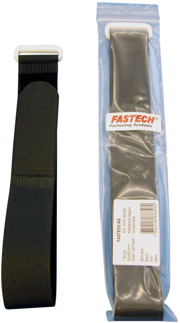 FASTECH® F101-30-400 Klittenband  Met riem Haak- en lusdeel (l x b) 400 mm x 30 mm Zwart 1 stuk(s)