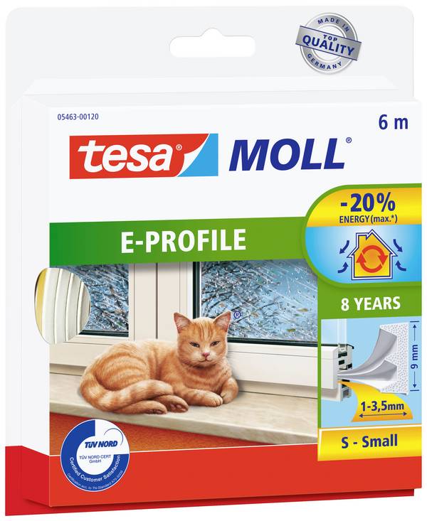 tesa E-PROFILE 05463-00120-00 Afdichtingstape tesamoll Wit (l x b) 6 m x 9 mm 1 stuk(s)