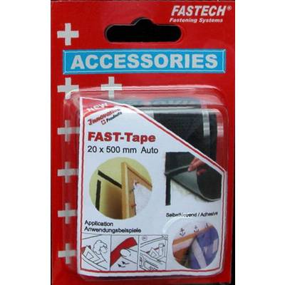FASTECH® 908-330 Klittenband Om vast te plakken Hotmelt Haak- en lusdeel (l x b) 500 mm x 20 mm Zwart 1 paar
