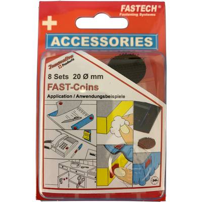 FASTECH® 685-330 Klittenband punten Om vast te plakken Hotmelt Haak- en lusdeel (Ø) 20 mm Zwart 8 paar