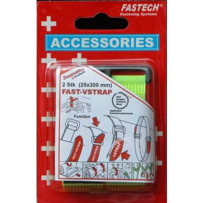 FASTECH® 688-777 Klittenband  Met riem Haak- en lusdeel (l x b) 300 mm x 25 mm Geel 2 stuk(s)