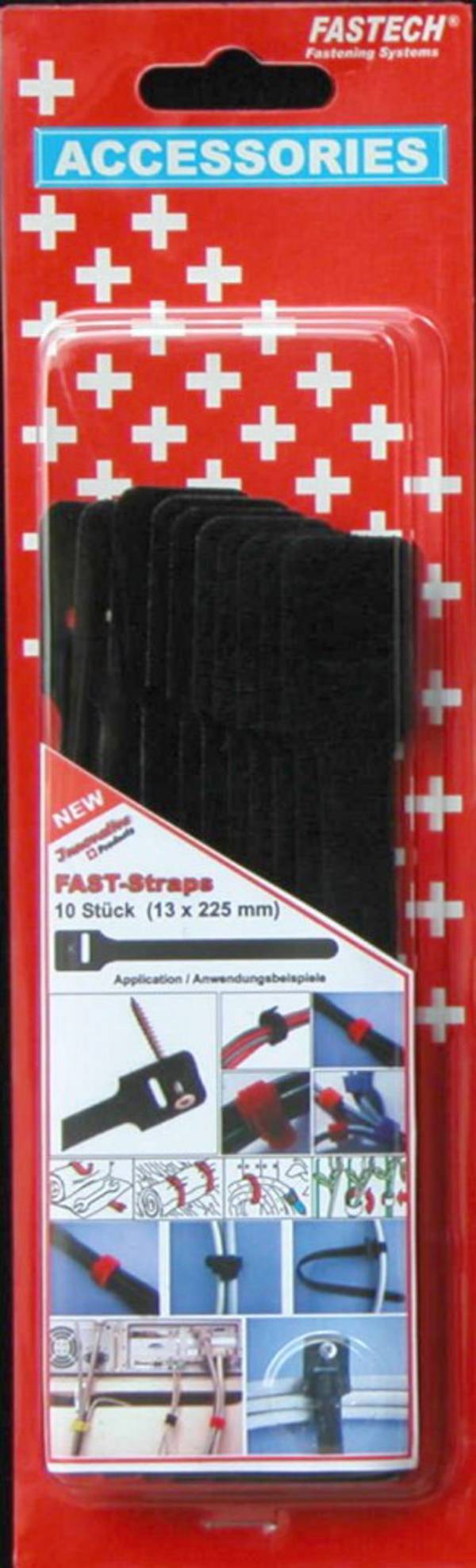 FASTECH® 894-008 Klittenband kabelbinder Om te schroeven Haak- en lusdeel (l x b) 225 mm x 13 mm Zwart 10 stuk(s)