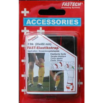 FASTECH® 693-330 Klittenband  Met riem Haak- en lusdeel (l x b) 450 mm x 20 mm Rood/zwart 2 stuk(s)