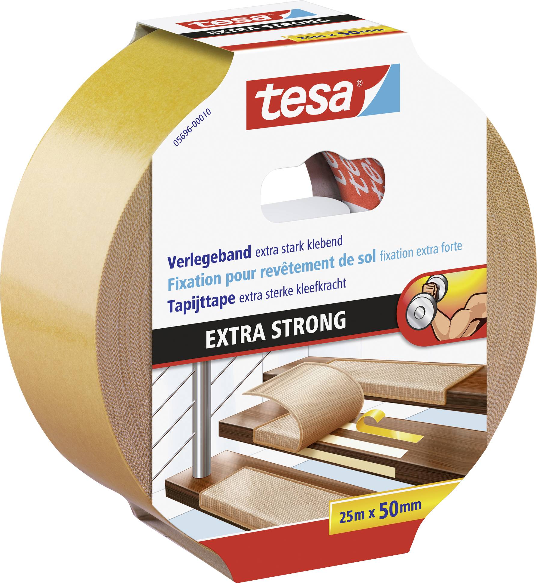 Tapijttape extra sterk klevend, 25m x 50mm