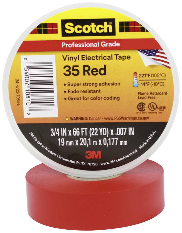 Scotch Scotch™ 35 SCOTCH35-19X20RD Isolatietape Scotch 35 Rood (l x b) 20 m x 19 mm 1 stuk(s)