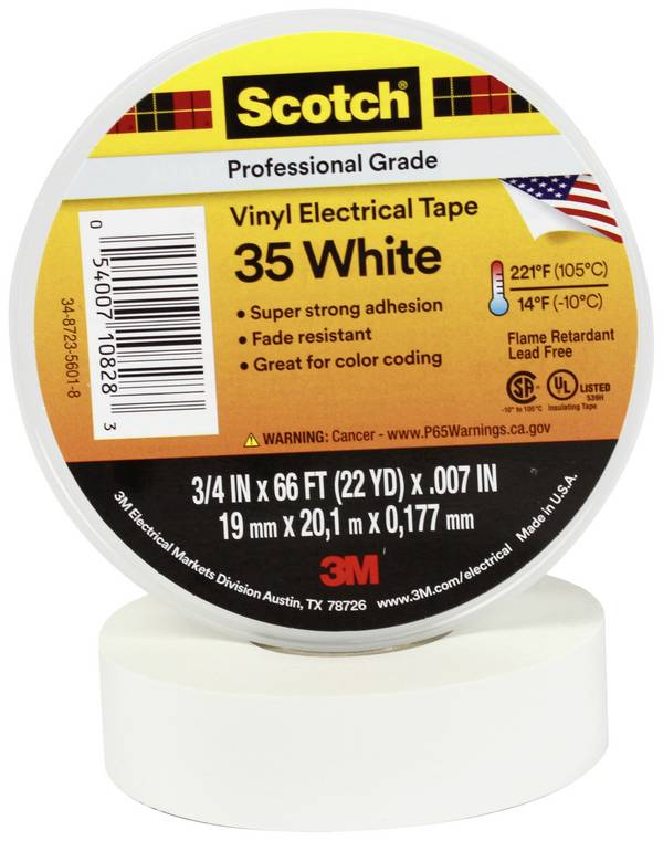 Scotch Scotch™ 35 SCOTCH35-19X20WH Isolatietape Scotch 35 Wit (l x b) 20 m x 19 mm 1 stuk(s)