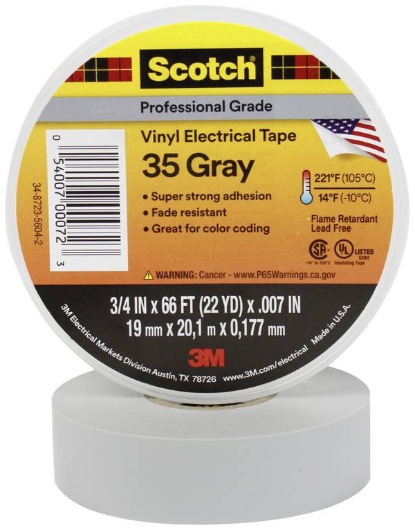 Scotch Scotch™ 35 SCOTCH35-19X20GR Isolatietape Scotch 35 Grijs (l x b) 20 m x 19 mm 1 stuk(s)