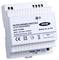 Voedingsadapter voor DIN-railmontage, model DT2000, ingang 100-240V, uitgang 15V/2A. Fabrikembleem en URL's op het etiket.