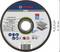 Slijpschijf voor roestvrij staal en metaal, diameter 125 mm, dikte 22,23 mm, met Bosch-logo en productspecificaties.