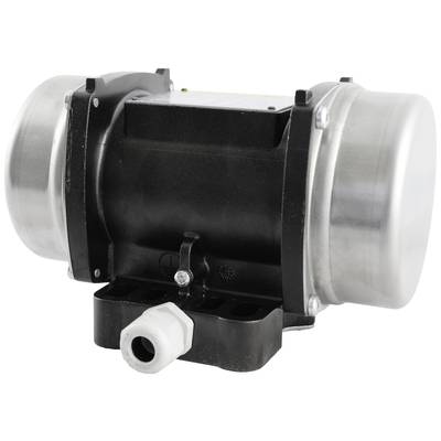 Een elektromotor in rechthoekige vorm met twee cilindrische uiteinden, gebruikt in industriële toepassingen.