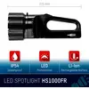 'LED Schijnwerper HS1000FR' met IP54 spatwaterbescherming, professionele LED-kwaliteit en oplaadbare Li-Ion-accu. Lengte: 275 mm.