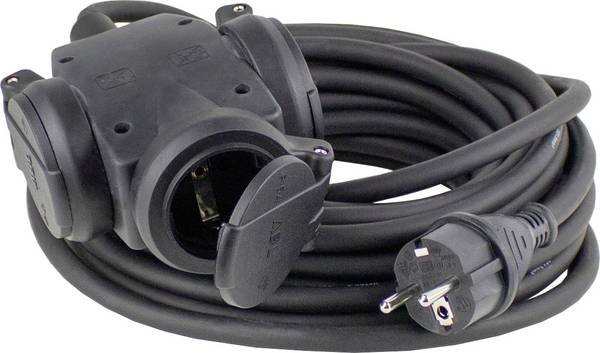AS Schwabe 60446 Stroom Verlengkabel  16 A Zwart 10.00 m H07RN-F 3G 2,5 mm²