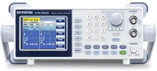 GW Instek AFG-2225 Functiegenerator  0.1 Hz - 25 MHz 2-kanaals Arbitrair, Sinus, Blok, Ruis, Driehoek