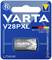 Batterijverpakking van het merk Varta, model V28PXL, Lithium, benadrukt kinderveiligheid. Achterkant bevat vermelding: 'Battery Experts Since 1887'.