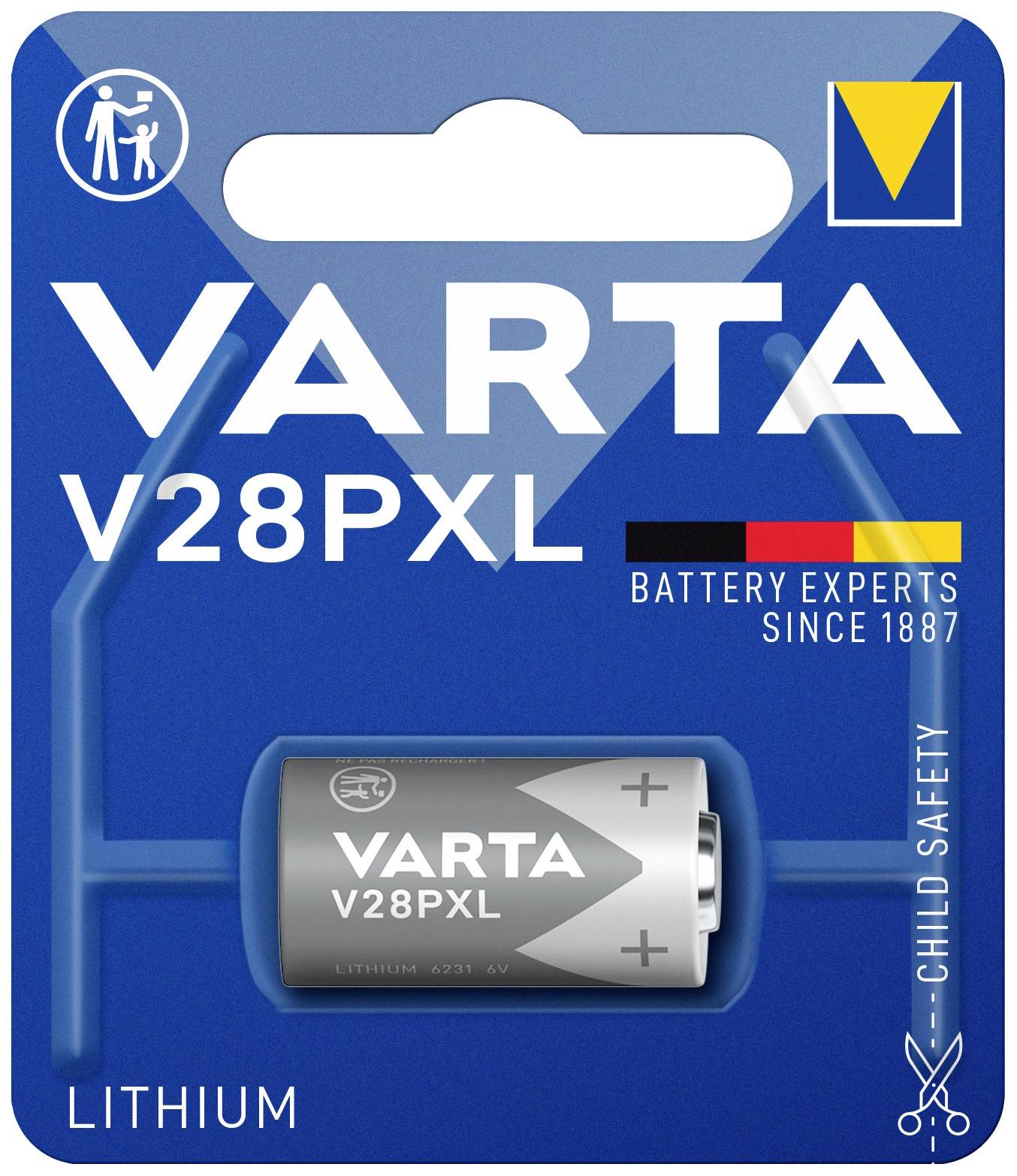 Varta LITHIUM Cylindr. V28PXL Bli 1 Speciale batterij V28PXL Lithium 6 V 170 mAh 1 stuk(s)