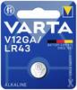 Varta Knoopcel LR43 1.5 V 1 stuk(s) 120 mAh Alkaline ALKALINE Spec. V12GA/LR43 Bli1