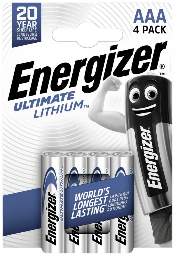 Energizer Ultimate FR03 AAA batterij (potlood) Lithium 1250 mAh 1.5 V 4 stuk(s)